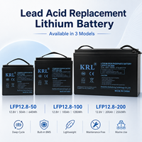 Batterie solide 12V 100Ah à décharge profonde, 3000+ cycles, 1280Wh, remplacement pour batteries au plomb KRL KRL21700