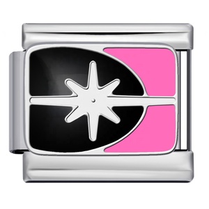 Charm Modulari Italiani Rosa e Neri con Linee Astratte, Minimalisti, Floreali, Luna, Stella, 9mm, per Bracciale <span class=keywords><strong>Nomination</strong></span> - Product Image 6