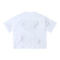 Camiseta Blanca de Algodón Grueso con Estampado para Hombre, Talla Grande, Corte Cuadrado, con Logotipo Personalizado de Diamantes de Imitación