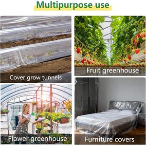 <b>Greenhouse</b> <b>Plastic</b> Sheeting 6.5 X 19.6 Ft 6 Mil Clear UV Resistant Polyethylene Film For Farms And Gardens - Product Image 5