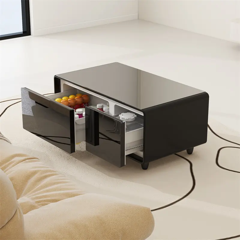Мебель для гостиной белый деревянный цвет Журнальный столик 93 л 2 ящика кулер дизайн с беспроводной зарядкой умные журнальные столики