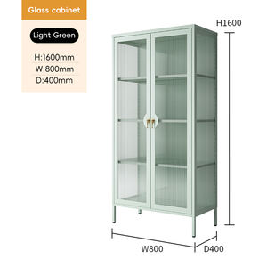 Muebles Modernos Ecológicos para el Hogar, Sala de Estar, Puertas Planas de Acero, Vitrina, Librería, Armario Metálico de Almacenamiento con Patas - Product Image 3