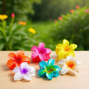 Pince à cheveux en strass Frangipani 8 cm pour femmes et filles - Product Image 3