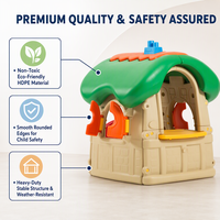 Maison de jeu en forme de champignon vert, livraison directe d'usine porte-à-porte, pour parcs d'attractions et usage domestique