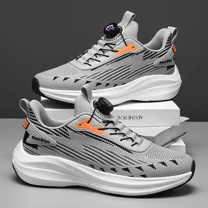 Chaussures de sport décontractées pour hommes, de haute qualité, avec bouton rotatif, rehaussantes, pour la course, le football et la marche, avec doublure en maille - Product Image 3