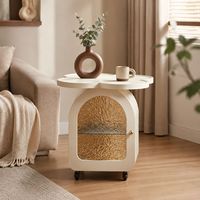 Table d'appoint mobile en fer forgé motif trèfle à quatre feuilles, meuble de rangement créatif pour canapé et chevet, armoire d'appoint pour chambre à coucher