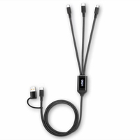 Logo lumineux Câble de charge rapide 4 en 1 Max 66W Charge ultra rapide Adaptateur de chargeur de téléphone en nylon tressé Type C