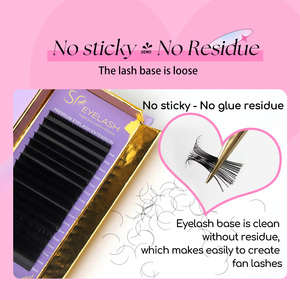 SP EYELASH Bandejas de Pestañas de Cachemira PBT de Corea Volumen Fácil Abanico Oscuro Mate Negro Mate 0.03 0.05 Extensiones de Pestañas de Terciopelo con Efecto Abanico - Product Image 5