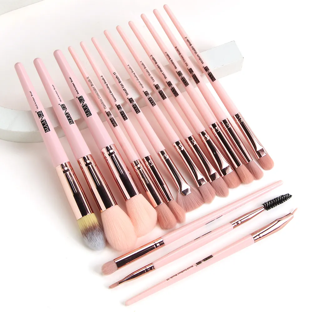 Good Quality Pinceaux Maquillage Professionnel Pink Short Handle Makeup Brush Set