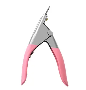 BIN alta calidad manicura herramientas inoxidable cortador de uñas de borde curvo cortador de uñas de acrílico punta de corte