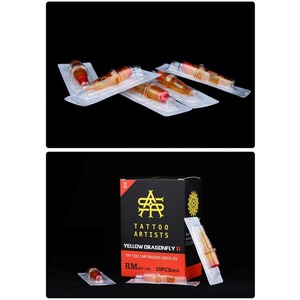 Aiguilles de tatouage jaunes en cartouche, 20 pièces, membrane à rebond doux RL RS RM M1, aiguilles jetables pour l'art corporel - Product Image 6