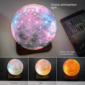 Wholesale <b>Night</b> Lamp Touch & Remote Control Color Changing Moon <b>Light</b> 3D <b>Projector</b> Desk Gift for Birthday - Product Image 3