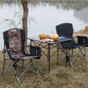 Outdoor Adult Folding <b>Camping</b> Chair High Back Director Chair with Armrests Portable Folding <b>Camping</b> Chair with Cup Holder - Product Image 2