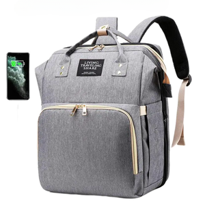 Échantillon gratuit de sacs à couches pour bébés longue durée/à la mode sac à couches à sangle pour poussette de mère, grand sac fourre-tout avec matelas à langer - Product Image 1