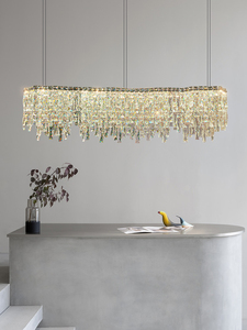 Hot Post Modern cahaya mewah seni bulat desain Layering kualitas tinggi lampu kristal aula loteng lampu gantung langit lentera - Product Image 6