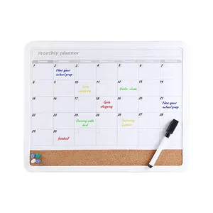 White board cork board combination weekly dry erase magnetic memo whiteboard fridge monthly calendar planner white board