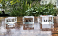 Mini boule de cristal carrée Transparent 2,5 c/3cm, support à boules en cristal, vente en gros, livraison gratuite