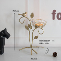Porte-bougie aromatique en fer forgé doré, style nordique, décoration romantique pour table à manger, décoration de bureau, décoration de mariage, décoration de fête