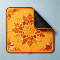 Tapis de Mahjong en microfibre antidérapant motif floral ambré, motif nid d'abeille, pour 4 joueurs, cadeau