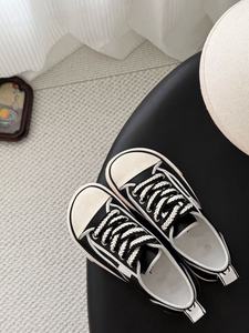 Baskets de luxe pour femmes, baskets de créateur, nouvelle collection 2026, noires <span class=keywords><strong>et</strong></span> blanches, en toile à plateforme, à semelle épaisse, baskets décontractées pour femmes - Product Image 6