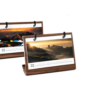 2019 Wooden Desk Calendar LOGO Customized Calendar Creative Simplicity Wooden Calendar Stand