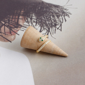 Anelli di diamanti in zircone in argento 925 alla moda Unisex anello in oro serpente all'ingrosso - Product Image 5