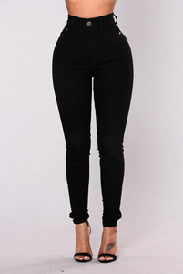 Venta al <span class=keywords><strong>por</strong></span> <span class=keywords><strong>mayor</strong></span> de pantalones pitillo de mezclilla de cintura ultraalta elástica para damas personalizados pantalones pitillo de Mujer Vaqueros pitillo - Product Image 4