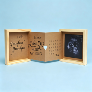 Anuncio de Embarazo para <span class=keywords><strong>Abuelos</strong></span>, Ideas para Anunciar la Nueva Llegada del Bebé, Marco para Ecografía, Caja de Recuerdos de Madera - Product Image 1