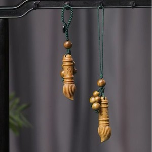 Green Sandalwood Wenchang Pagoda Keychain <b>Car</b> Key Pendant Creative <b>Ornament</b> Cultural Gift - Product Image 4