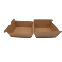 100% Mini carton jetable compostable Kraft écologique emballé pour hamburgers croustilles aliments pour bébés à usage industriel