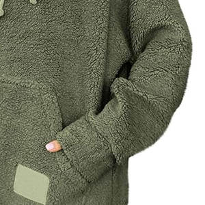 Épais chaud doublé de fourrure femmes à capuche mode veste à glissière avec poignets élastiques poches et capuche en fourrure pour un usage quotidien - Product Image 5