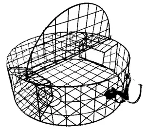 Hochwertige tragbare kommerzielle Drahtgitter Runde Krabben falle 3 Tunnel blau oder schwarz beschichtete Krabben falle