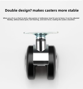 Modernes Design Legierung Kunststoff 1,5 Zoll Doppel rad M8 Gewinde 15mm Stiel Lenk rolle Möbel Rollen für Wohnzimmer Hotel - Product Image 2