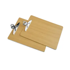 Оптовая продажа, ручная канцелярская доска из среднего волокна с металлическим зажимом в виде бабочки, 9x12,5 дюймов, деревянный бумажный блокнот из МДФ