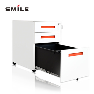 ארון קבצים פלדה בגודל 3 מגירות פלדה עם רולים יחידת אחסון ניידת עם רולים יחידת אחסון נייד מצויד - Product Image 4