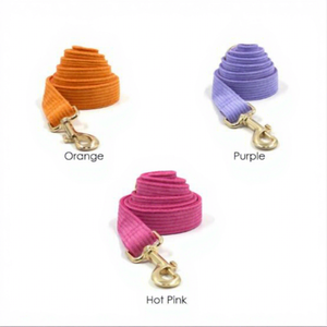 Muker Personalized Engraved Logo Fashion Pink Purple Orange Corduroy <b>Dog</b> Collar <b>Lead</b> Harness Set Quick Release Mix Match - Product Image 2