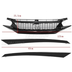 Grille de pare-chocs avant de voiture RMAUTO JDM CTR Sport Style Noir Brillant pour Honda Civic 10ème génération 2016-2019 Kit de carrosserie - Product Image 3