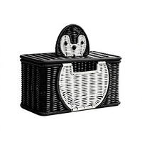 Boîte de rangement de câbles en plastique PP tressé, faite à la main et personnalisée, avec couvercle en forme de pingouin, pour bureau, style moderne et minimaliste