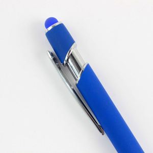 Stylo bille en métal personnalisé avec logo, coloré, avec écran tactile en caoutchouc souple, pour cadeau promotionnel - Product Image 4