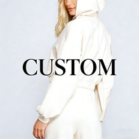 Ensemble sweat à capuche court et pantalon de jogging NEOHOPE avec logo personnalisé brodé, style Y2K, imprimé, en coton de haute qualité, fermeture éclair, corset, 2 pièces pour femme