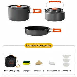 <span class=keywords><strong>Set</strong></span> da Cucina Portatile per Campeggio - <span class=keywords><strong>Set</strong></span> di Pentole e Padelle Antiaderenti Leggere, Adatte per Campeggio e Viaggi in Zaino - Product Image 1