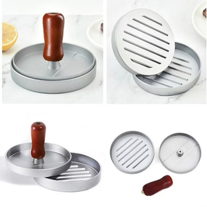 Prensa para Hamburguesas de Aluminio Antiadherente con 100 Hojas de Papel Encerado, Herramienta Redonda para Prensar Carne, Accesorios para Asar a la Parrilla - Product Image 3