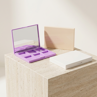 OMI Emballage cosmétique personnalisé en plastique ABS recyclable, miroir compact carré, palette de fards à paupières, étui à blush, étui vide pour poudre