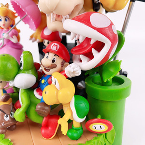 Dibujos animados Mari y <span class=keywords><strong>Luigi</strong></span> figura de acción princesa melocotón estatua de plástico Bowser Toad Yoshi Lakitu Pvc juguete para colección niños adultos - Product Image 4