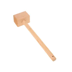 Буковая древесина, квадратный деревянный мясной молоток с острыми зубцами, деревянный кухонный инструмент, молоток