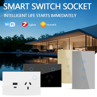 Interruptor inteligente SAA Australia, punto de alimentación con USB tipo C, interruptor de pared, compatible con Wifi/Zigbee/Homekit/Tuya, aplicación Smart Home