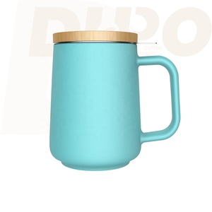 DHPO — tasse <span class=keywords><strong>infuseur</strong></span> à thé en porcelaine avec couvercle en céramique et en bambou, pour le montage - Product Image 4