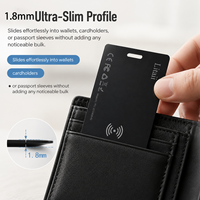 Traceur de cartes intelligent certifié officiel, mini localisateur GPS pour portefeuille, bagages, compatible avec Apple Find My et Google Find My Device