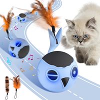 Jouet intelligent pour chat avec plumes rotatives électriques pour animaux domestiques