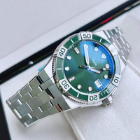 Montre mécanique automatique de plongée pour hommes, en acier inoxydable de haute qualité, affichage de la date, cadran à aiguilles, cristal saphir, résistant à l'eau